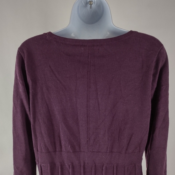 Calvin Klein Deep Plum Sweater Dress with Bell Sleeves. - Picture 6 of 9